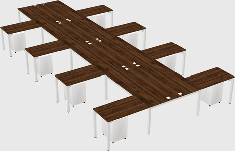 Shared l-shaped desk