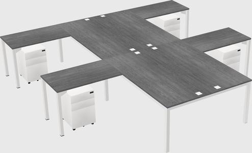 Shared l-shaped desk