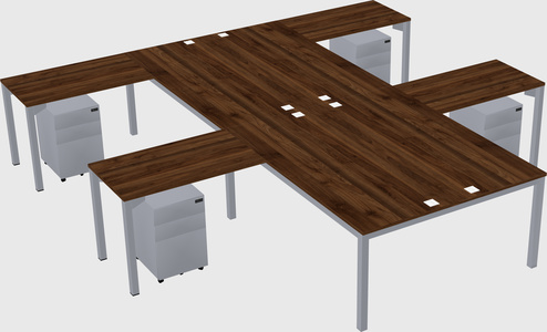 Shared l-shaped desk