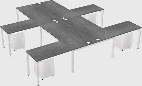 Shared l-shaped desk