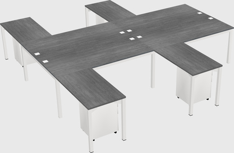 Shared l-shaped desk