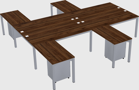 Shared l-shaped desk