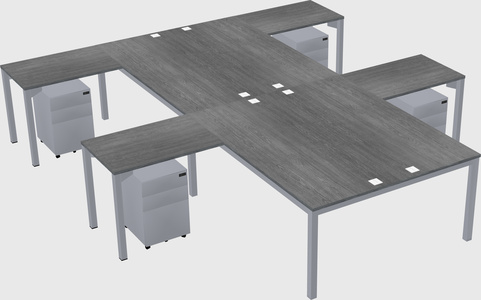 Shared l-shaped desk