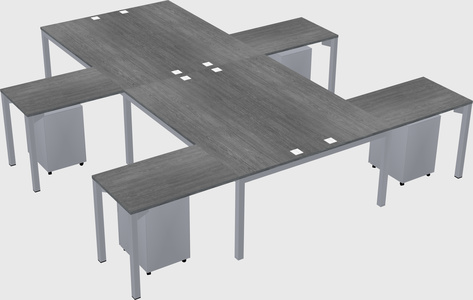 Shared l-shaped desk