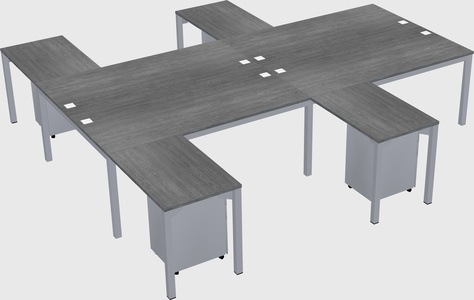 Shared l-shaped desk