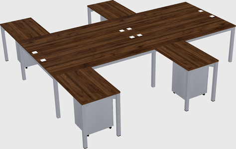 Shared l-shaped desk