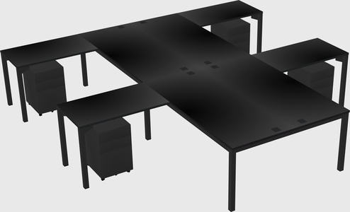 Shared l-shaped desk