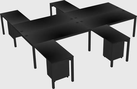 Shared l-shaped desk