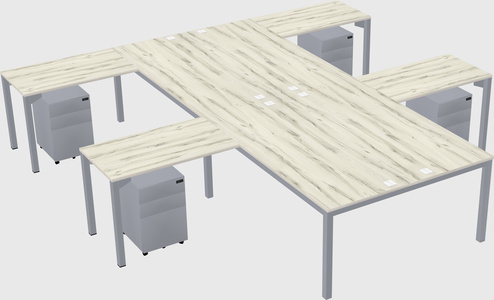 Shared l-shaped desk