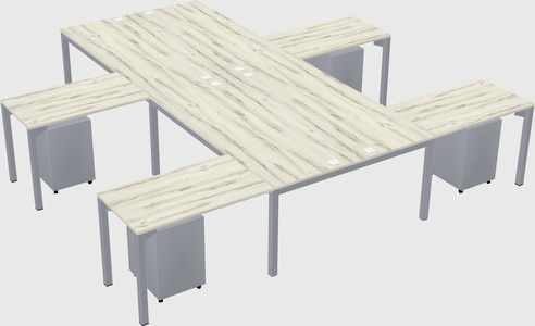 Shared l-shaped desk