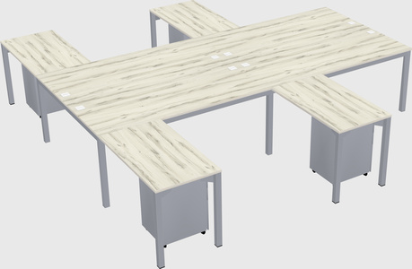 Shared l-shaped desk