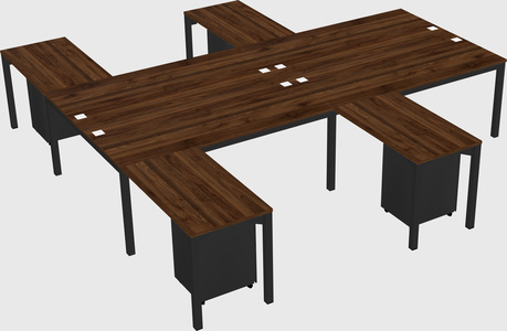 Shared l-shaped desk