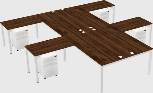 Shared l-shaped desk