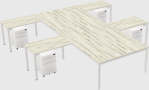 Shared l-shaped desk