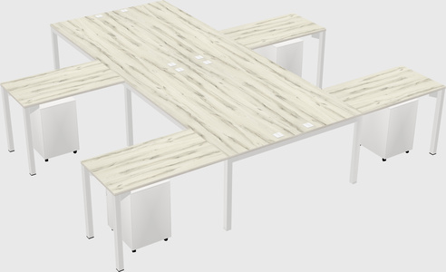 Shared l-shaped desk