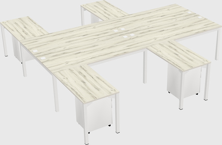 Shared l-shaped desk