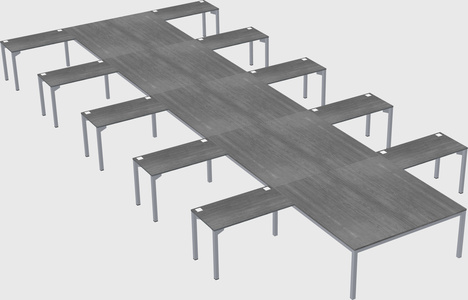 Shared l-shaped desk
