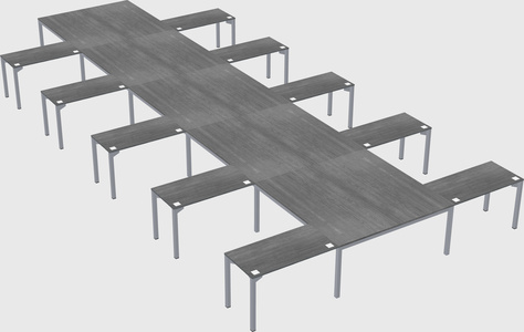 Shared l-shaped desk