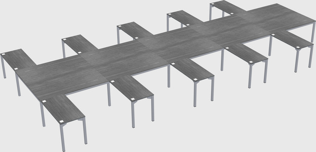 Shared l-shaped desk