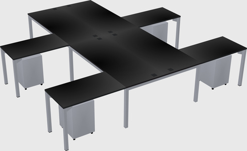 Shared l-shaped desk