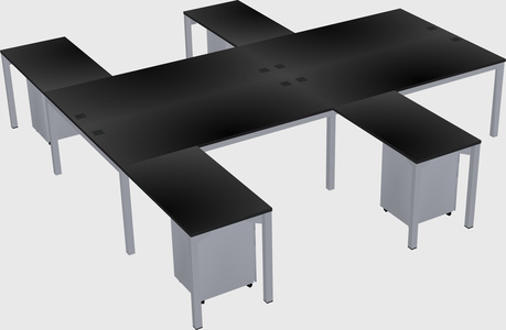 Shared l-shaped desk