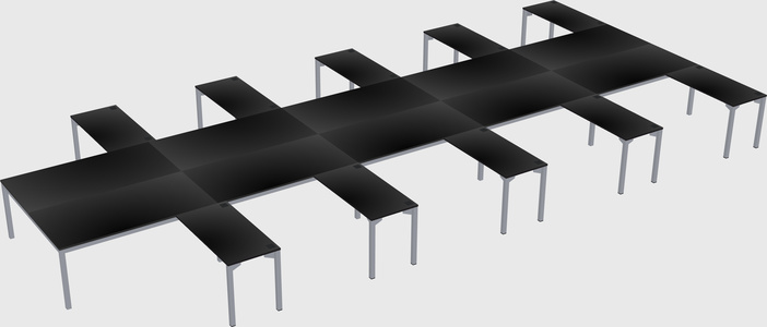 Shared l-shaped desk