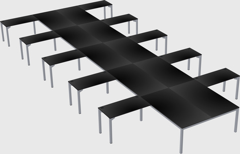Shared l-shaped desk