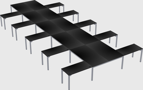 Shared l-shaped desk