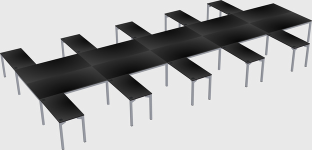 Shared l-shaped desk