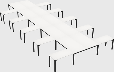 Shared l-shaped desk