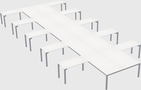 Shared l-shaped desk