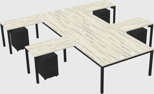 Shared l-shaped desk