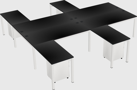 Shared l-shaped desk
