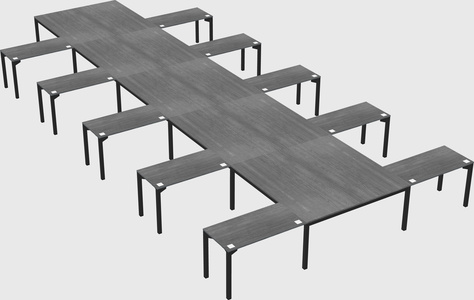 Shared l-shaped desk