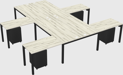 Shared l-shaped desk