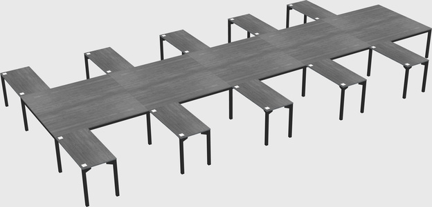 Shared l-shaped desk