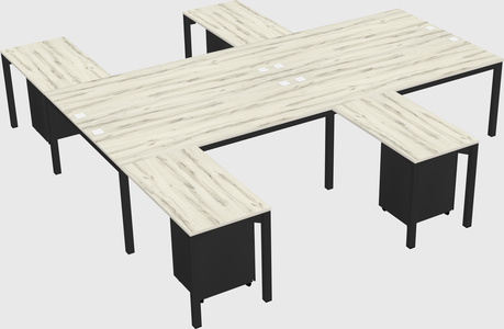 Shared l-shaped desk