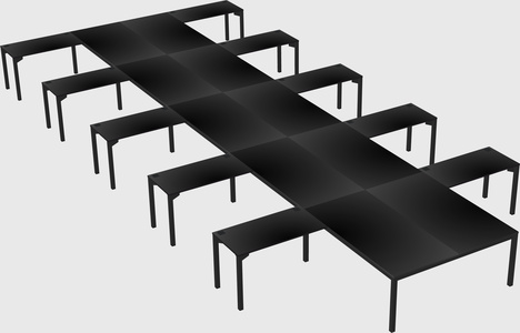 Shared l-shaped desk