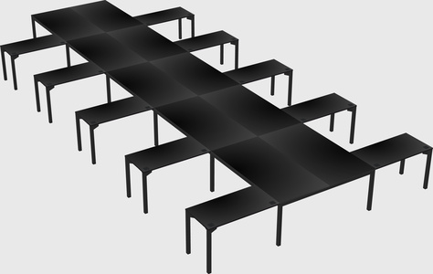 Shared l-shaped desk