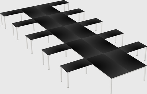 Shared l-shaped desk