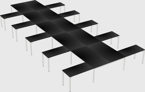 Shared l-shaped desk