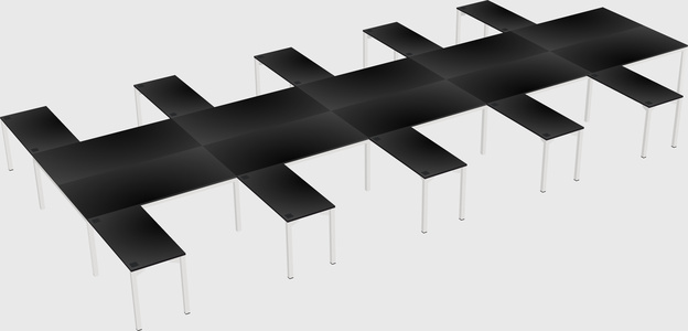 Shared l-shaped desk