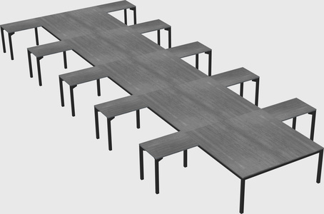 Shared l-shaped desk
