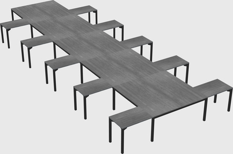 Shared l-shaped desk