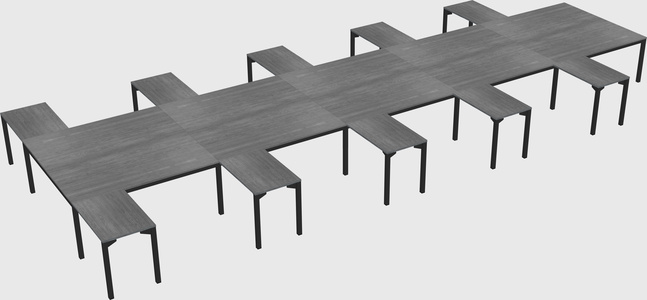 Shared l-shaped desk