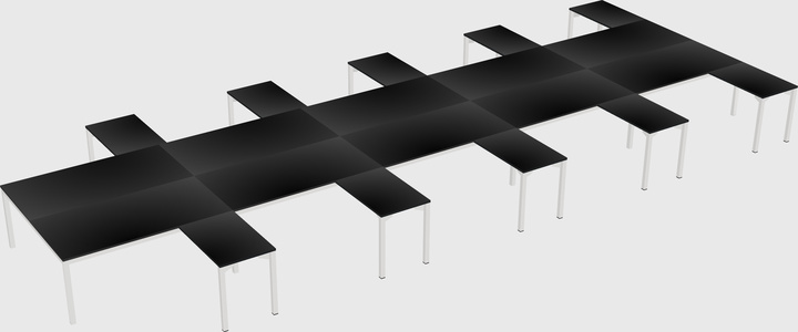 Shared l-shaped desk