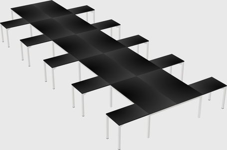 Shared l-shaped desk