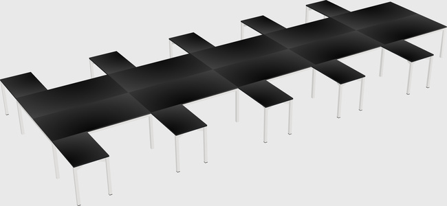 Shared l-shaped desk