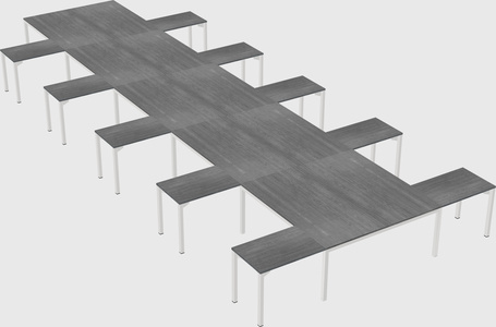 Shared l-shaped desk