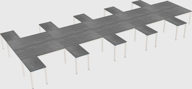 Shared l-shaped desk